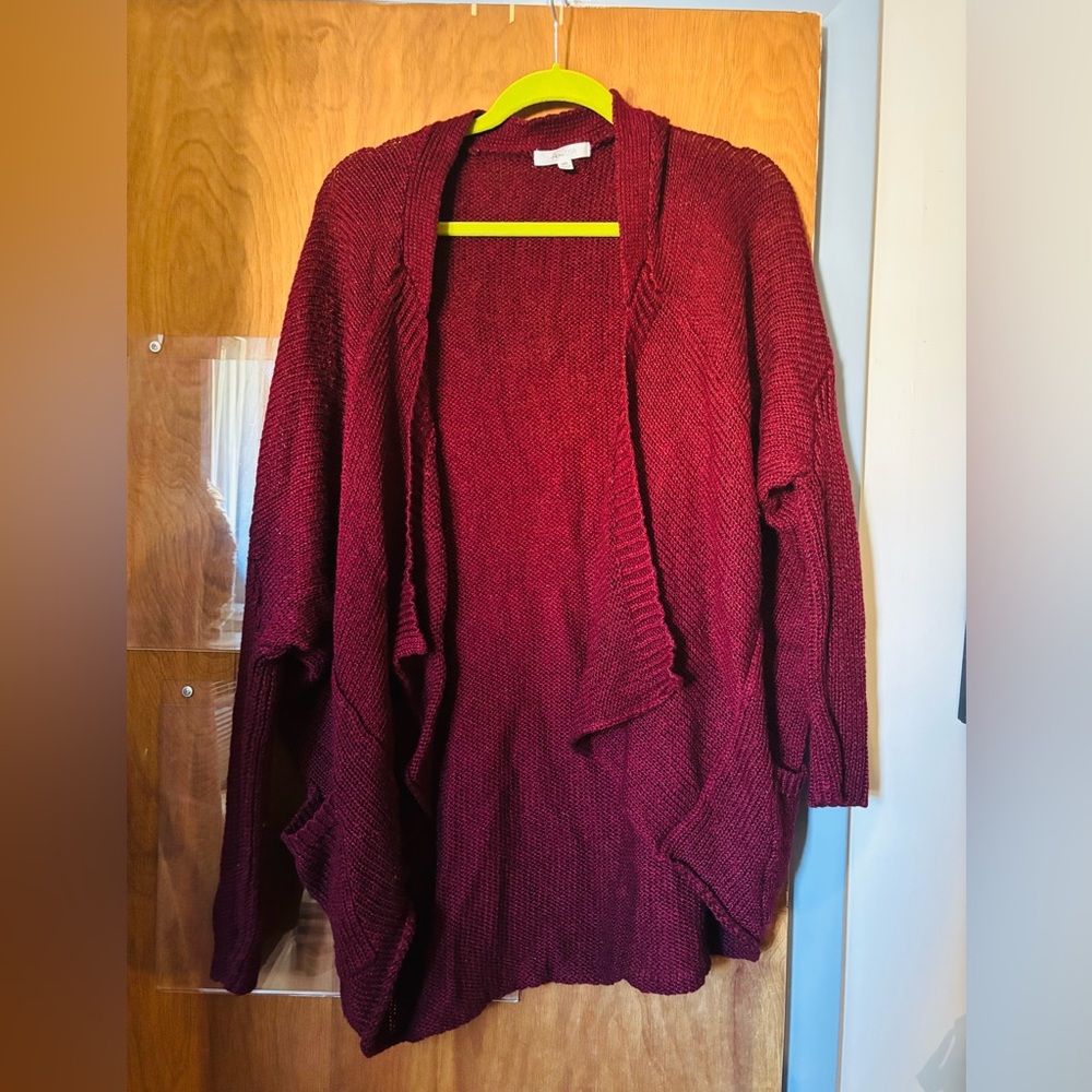 Active USA Deep Red Cardigan